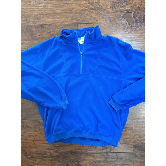 L.L. Bean Other - Vintage LL Bean Fleece Pullover Mens Large Blue Quarter Zip Made in USA 90s